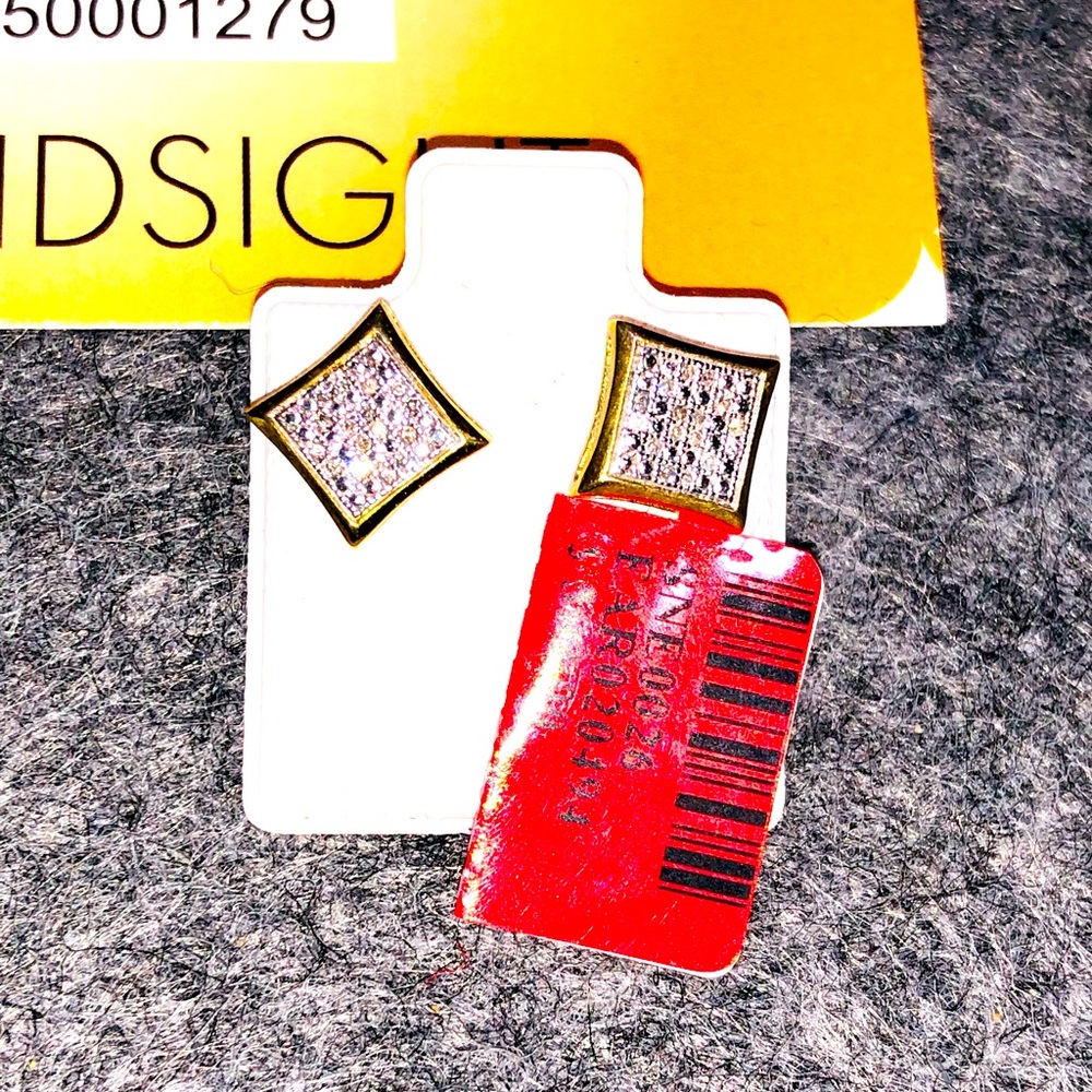 10k gold vermeil genuine REAL DIAMOND earrings NOT CZ best gift ever huge sale